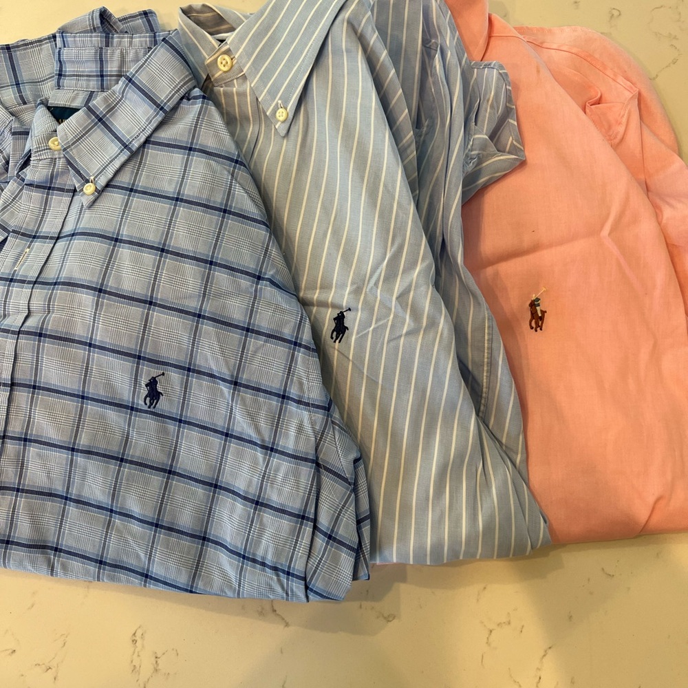 3 Nice Polo Dress Shirts. In great condition.